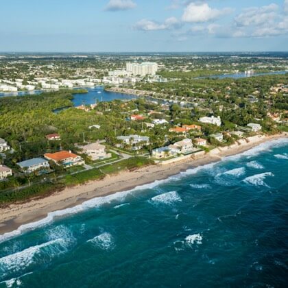 Arial view of palm coast