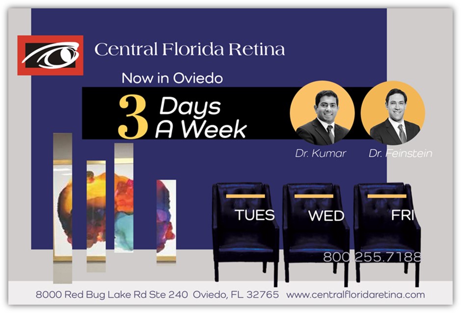 Central Florida Retina Now in Oviedo 3 Days a Week 